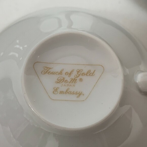 Touch of Gold Embassy DoM Cups Creamer White Border Design Gold Trim Lot of 5 - Picture 11 of 12